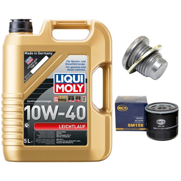 MotoröL Filter Set 10W-40 5 Liter + ÖLablassschraube FüR Dacia Logan II 1.5 Dci-image