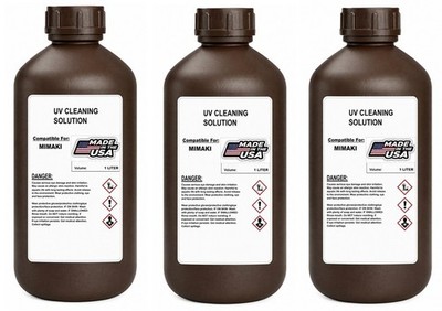 3 X PREMIUM COMPATIBLE CLEANING SOLUTION FOR MIMAKI UV PRINTER (1,000 ML)