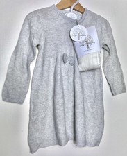 HOLLY WILLOUGHBY Silver Grey Knit Baby Dress Tights New Size age 12-18 months 