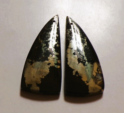 #ad 63.65 Cts Natural Apache Gold Drilled Cabochon Match Pair Gemstone 41X16.6MM 91 $7.22