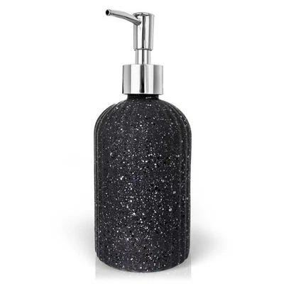 Distributeur de savon en verre gris 450 ml - Photo 1/3