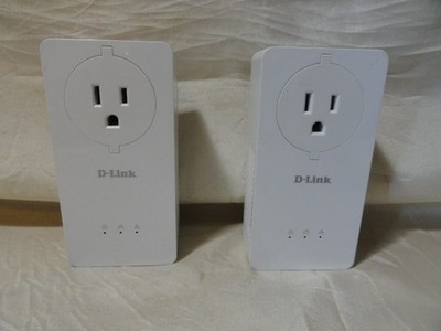 2 D-LINK POWERLINE AV2 2000 GIGABIT DHP-P700AV 2 PLUGS PASSTHROUGH KIT