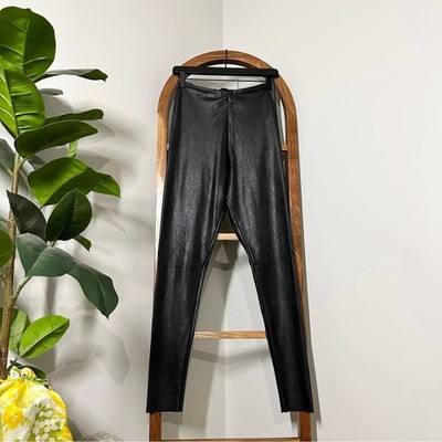 Commando LARGE Black Control Faux Vegan Leather Leggings USA Made