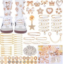 BestNow Junk Socks Charms Kit Gold Brooches and Pins for Universal size, 