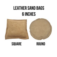 2 Pc 6" Round & Square Leather Sandbags Cushion - Metal Dapping Stamp Hammer