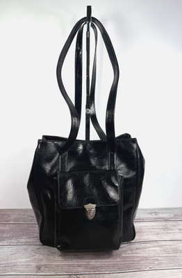 Vintage Black Leather Franchi Handbag Shoulder bag