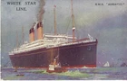 NEW YORK PAQUEBOT POSTCARD - WHITE STAR LINE