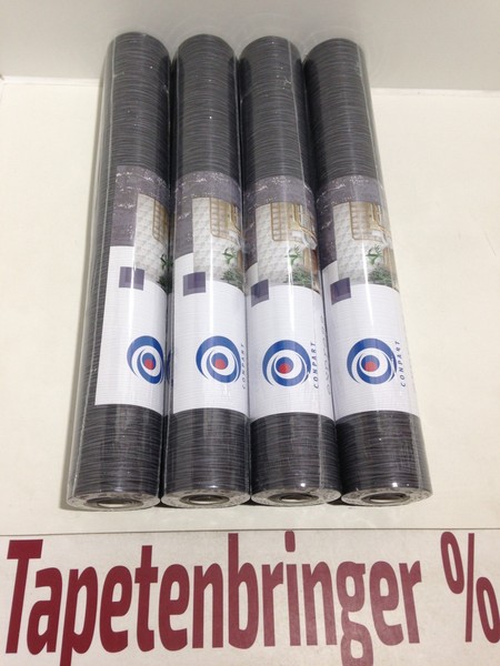 Papiertapete Erismann Conpart 4X 224094 (4Rollen) Uni Streifen Schwarz Glitter-image