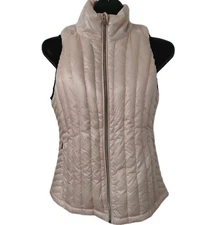 Calvin Klein Women's Performance Down Filled Quilted Vest Champagne Small NWOT