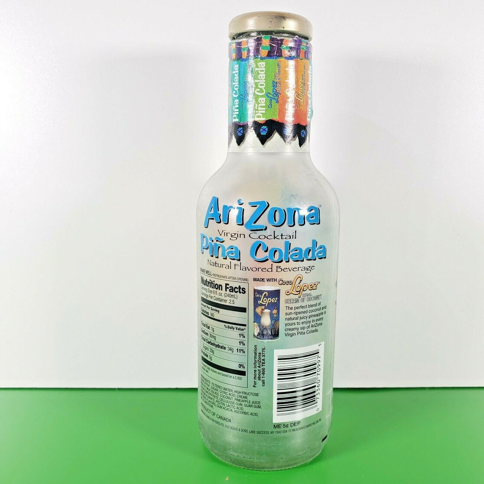 Vintage Bottle ARIZONA PINA COLADA 20 oz glass bottle AriZona