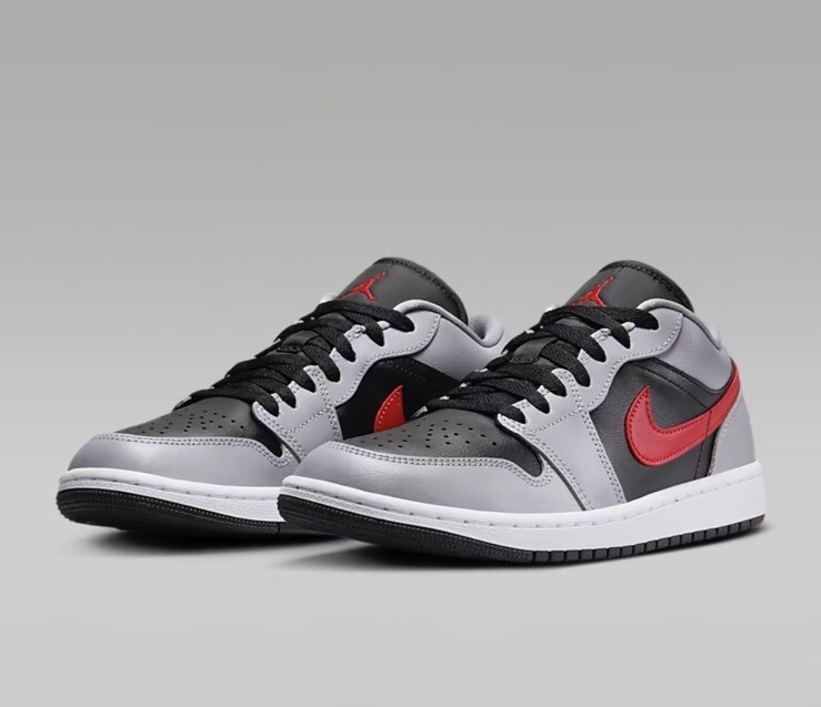SZ 11 Women's/9.5 Men Air Jorden 1 Low Cement Grey/Fire Red-Black