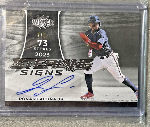 2024 Leaf Lumber Ronald Acuna Jr Auto 2/5 STEALING SIGNS