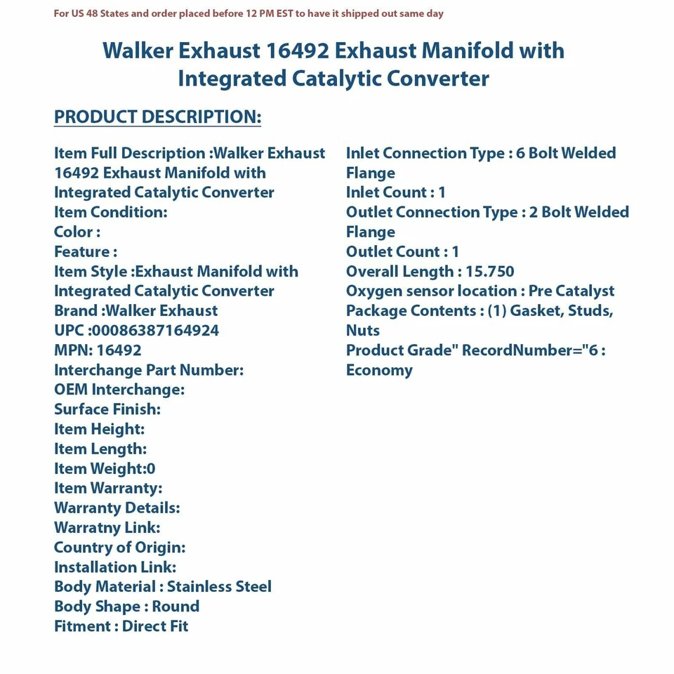 Colector de escape Walker Escape 16492 con convertidor catalítico integrado Foto 4 de 4