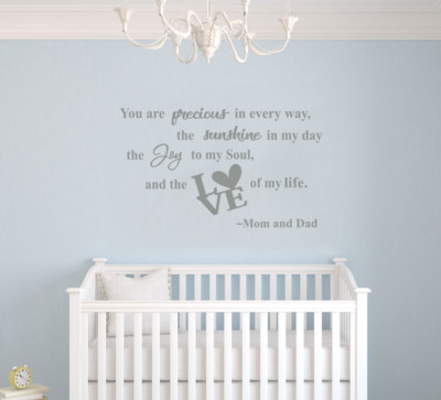 You are Precious in Every Way Baby Girl Quote for Baby Nursery Wall Decal 