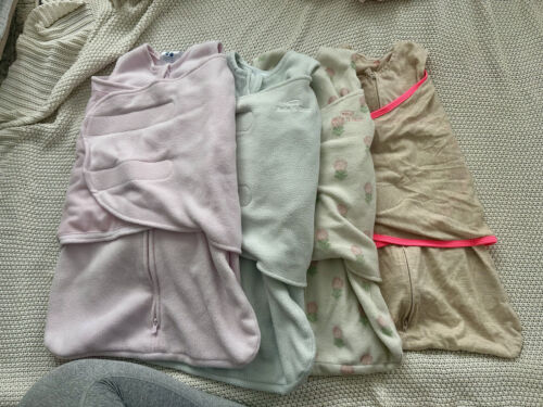 Halo Newborn Sleep Sack Swaddle Combo Lot Baby Girl Fleece and Temp Control