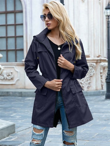 Outdoor-Damenjacke Regenmantel Damen Wind Regen Wald Mantel Oberbekleidung UK - Bild 11 von 22