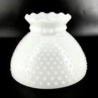 Vintage Hurricane Lamp Shade Hobnail White Milk Glass 8” 002