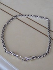 DAVID YURMAN 14K GOLD, SS WHEAT CHAIN NECKLACE 6mm WIDE 17