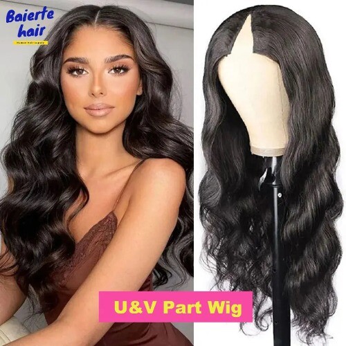 250% Body Wave V Part Wig No Leave Out No Glue Brazilian  display picture 1