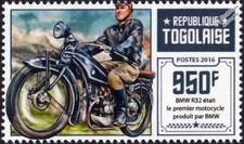 BMW R32 First Production Motorcycle Motorbike Stamp (2016 Togo)