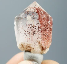 NATURAL Red Pyramid Phantom QUARTZ Crystal Point Rare Specimen #08