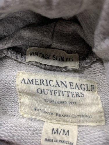 American Eagle Vintage Slim Fit Sweatshirt Adult Medium Gray Hoodie Graphic - Picture 5 of 18