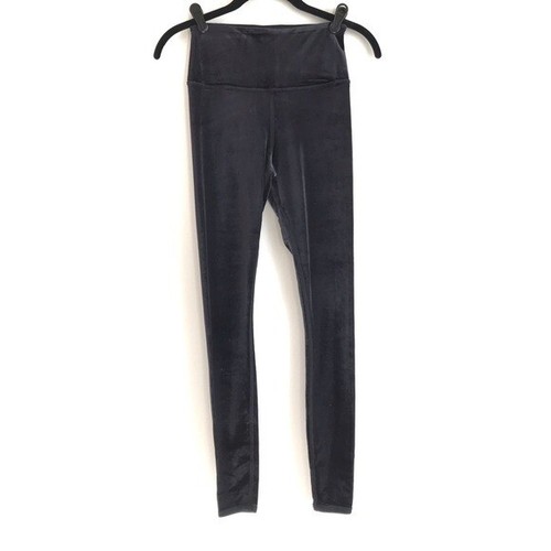 ALO Yoga Black Velvet Posh Leggings 