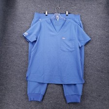 Figs Scrub Uniform Set Womens XL/2XL Blue Catarina One Pocket Top Zamora Jogger