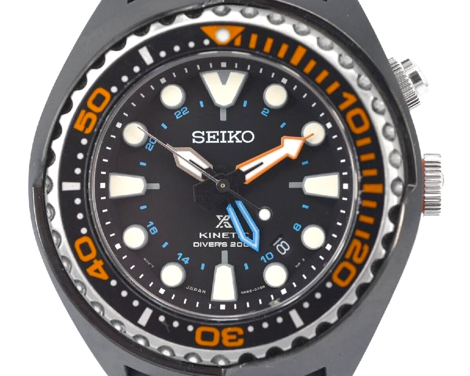 ¡Raro! [Casi COMO NUEVO] SEIKO Prospex Kenetic SUN023P1 5M85-0AB0 Reloj Hombre Negro JP Foto 2 de 4