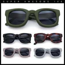 Retro Nostalgic Thick Bubble Plastic Frame Retro Horn Rim Sunglasses