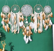 Dream Catchers Boho Wall Decor Moon and Sun Feather Handmade Traditional Drea...