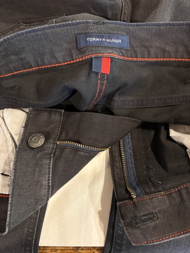 Tommy Hilfiger Mens Black Denim Jeans Slim Fit Straight Stretch Core 38X32 NWT - Picture 4 of 9