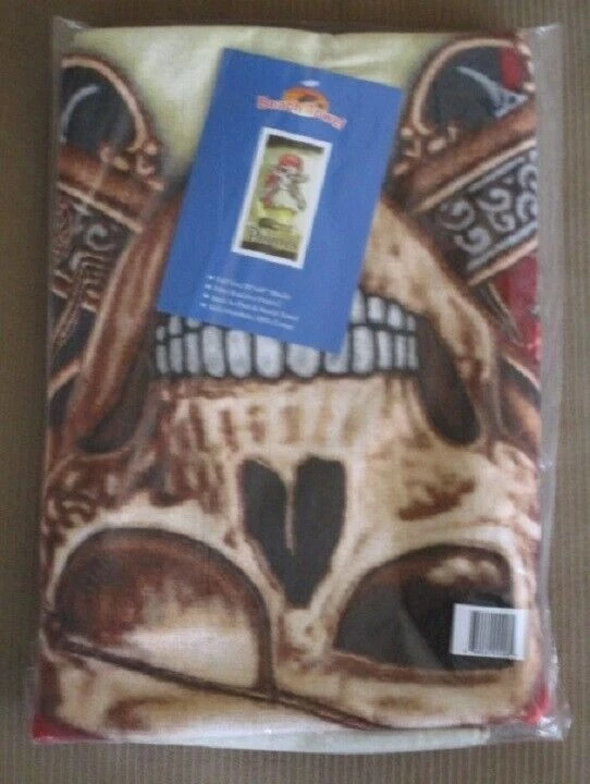 Nuevo barco pirata calavera baño playa piscina toalla REGALO Jolly Roger pistolas piratas algodón Foto 2 de 2