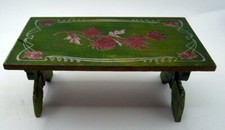 Antique c.1900 German Art Nouveau Painted TRESTLE TABLE 1:12 Dollhouse Miniature