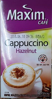 Korea Maxim Cafe Cappuccino Hazelnut Instant Coffee 13g X 10Sticks