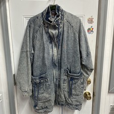 Vintage 80s/90s Venezia Womens Plus 2x 18/20 Acid Stone Wash Denim Jean Jacket