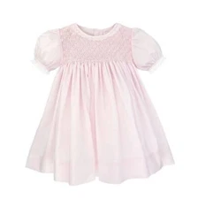Petit Ami Pink Fully Smocked Dress with French Lace and Bloomers 3 6 9 Months