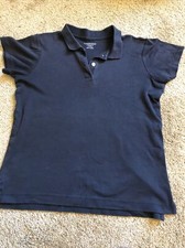 Land's End Boy's Uniform Navy Blue Short Sleeve Polo Size 14 GUC