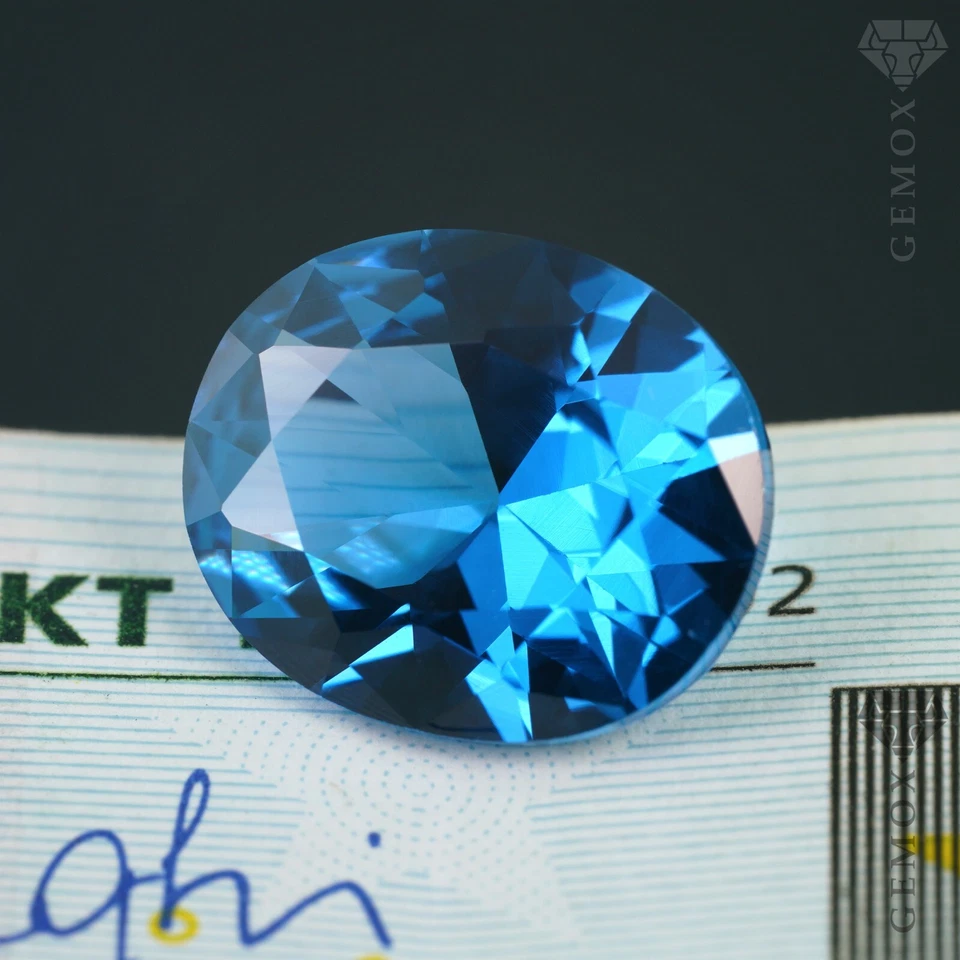 Spinel Authentic Loose Gemstone Oval Cut LabGrown Faceted Aquamarine Blue Stone - Image 4 of 4
