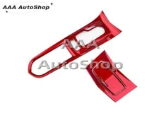 Paint Red Gear Box Shift & Cup Holder Panel Cover 3PC For Cadillac ATS 2013-2019