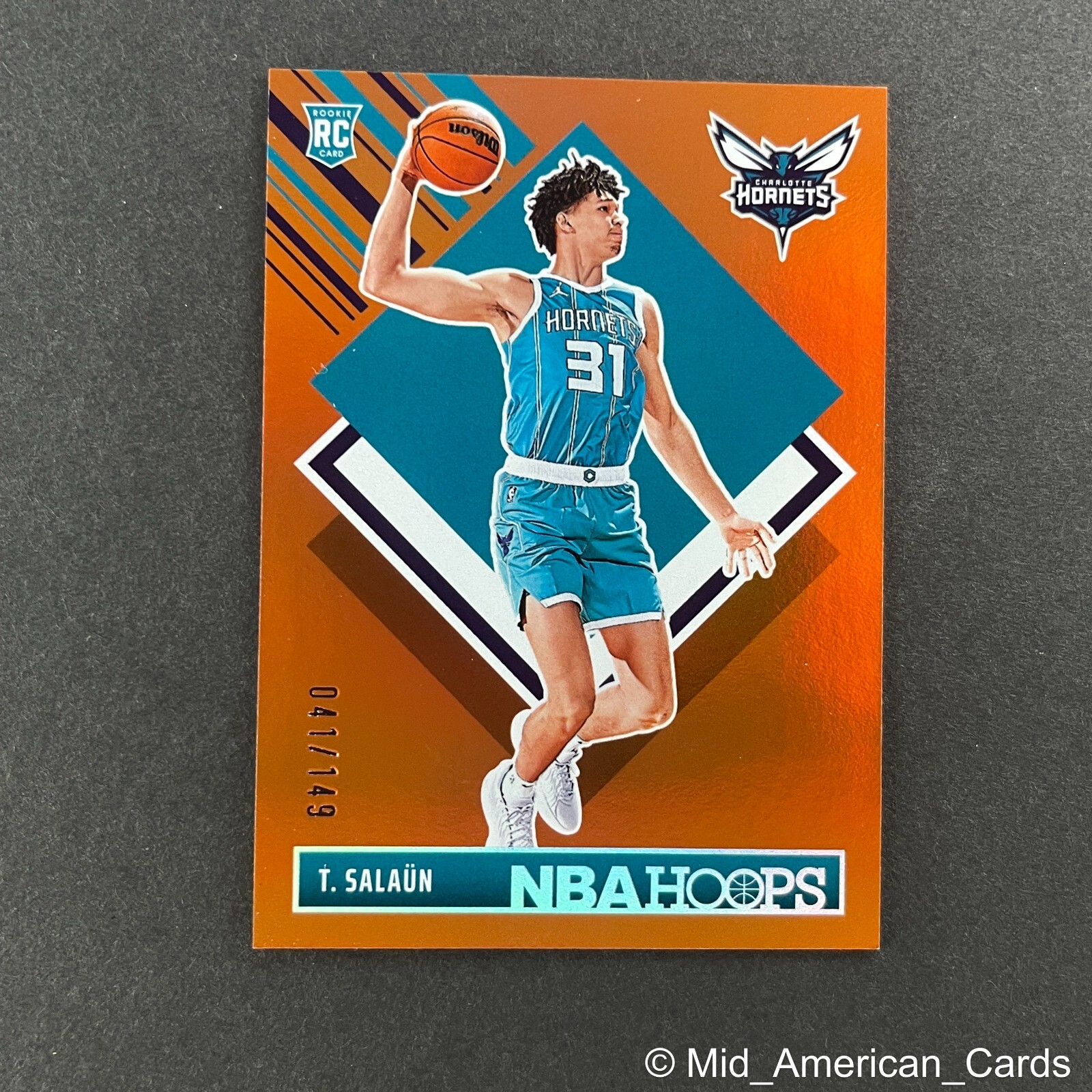 2024-25 NBA Hoops Tidjane Salaun Rookie Orange #292 Charlotte Hornets /149