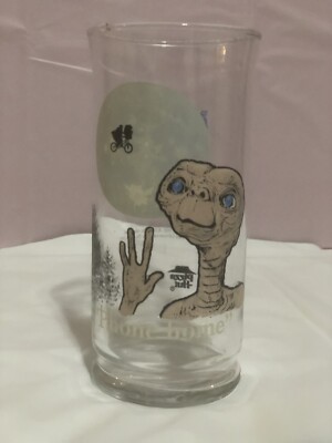 Vtg 1982 E.T. The Extra-Terrestrial ''Phone Home '' Drinking Glass~ Pizza Hut EUC 