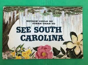 tourism carolina south vintage souvenir 1950s guide book color