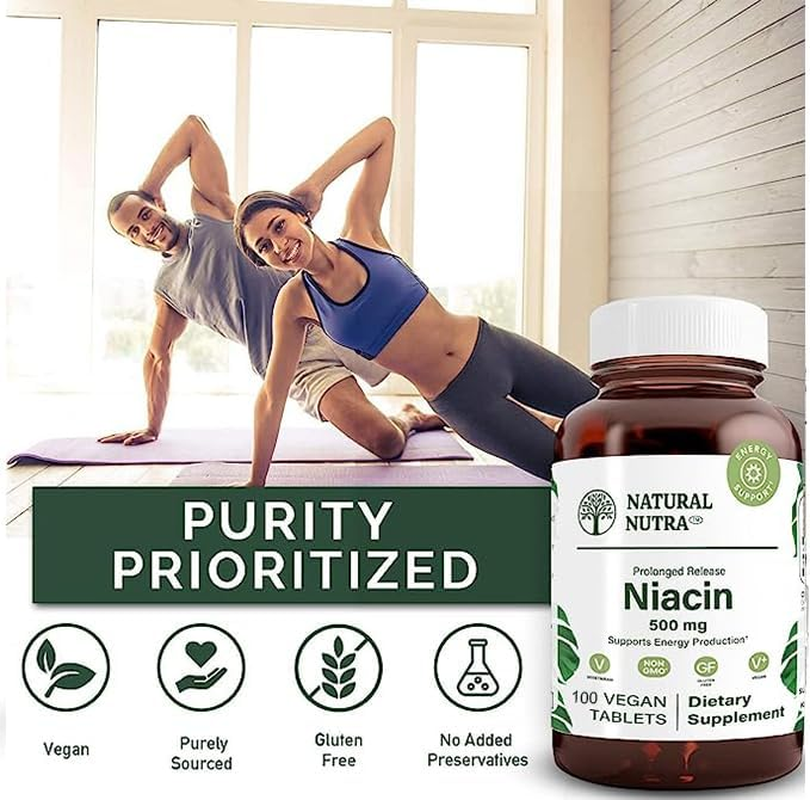 Natural Nutra TimeRelease Slow Niacin 500Mg (Vitamin B3), Energy