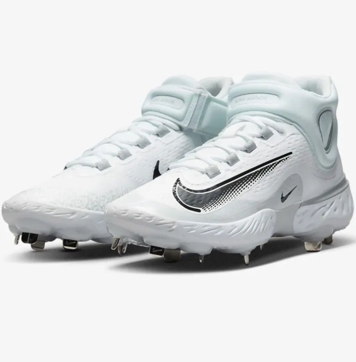 Nike Alpha Huarache Elite 4 Mid Baseball Cleats White FD2744-100