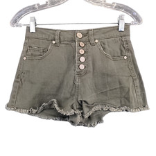 Refuge Womens Cut Off Jean Shorts Gray Size 0 Button Fly Cotton