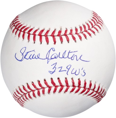 Steve Carlton Philadelphia Phillies Signed Baseball w/329 Wins Insc