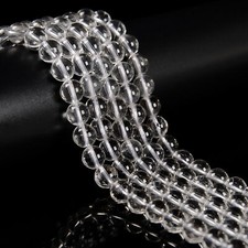 Clear Quartz Smooth Round Beads Size 4mm 6mm 8mm 10mm 12mm 14mm 15.5" Strand