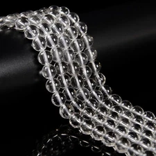 Clear Quartz Smooth Round Beads Size 4mm 6mm 8mm 10mm 12mm 14mm 15.5" Strand