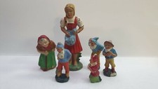 Leyla Germany Pre-war Snow Princess and darfs lot of 6 mass figurs no Lineol Ela